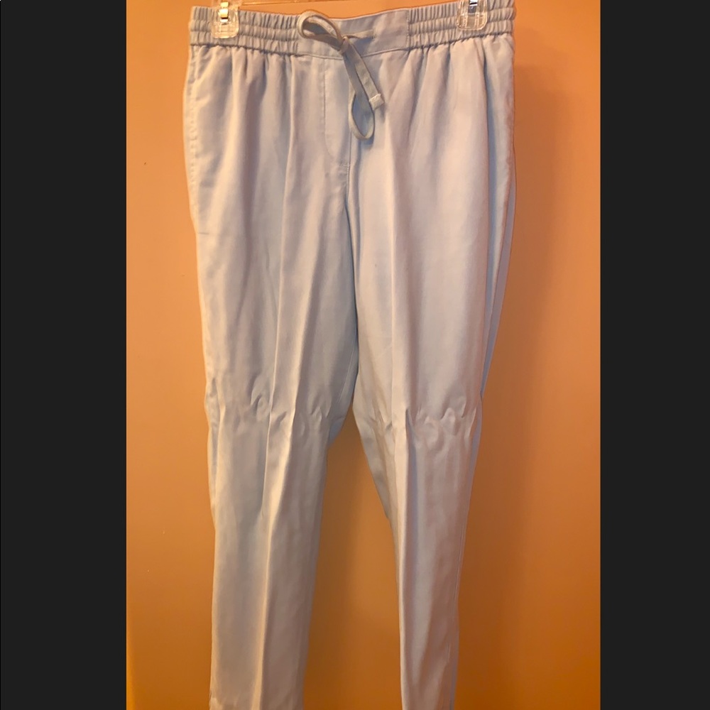 Talbots Light Blue Easy Draw String Linen Pants - image 2